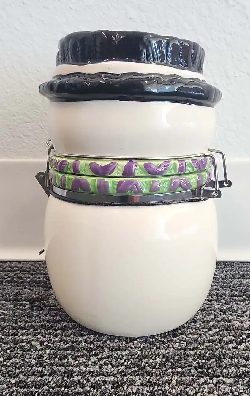 Swiss Miss Ceramic Snowman Hinged Holiday Cocoa Canister Cookie Jar